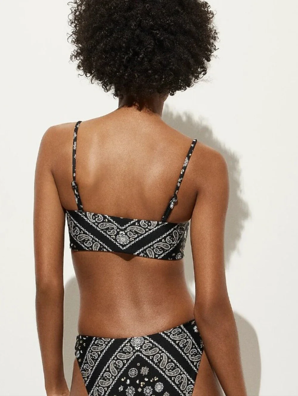J Crew Bandeau bikini top in bandana-print Classic Sculpt™ CS579 Size M NEW